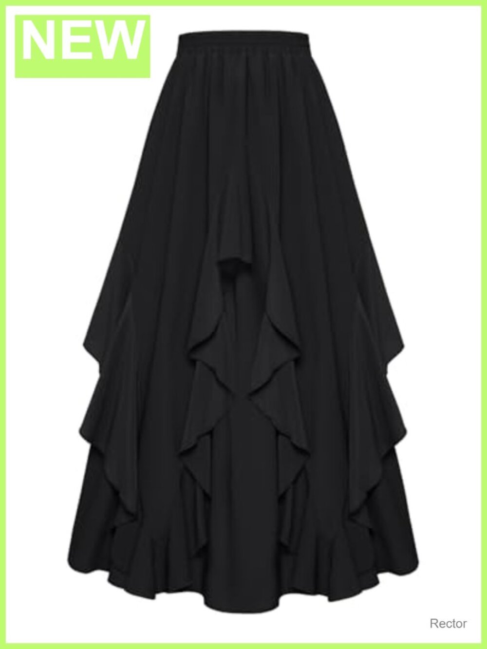Ruffled Flowy Renaissance Maxi Skirt Women A-Line Double-Layered Long Skirt